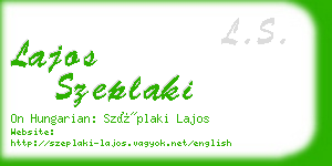 lajos szeplaki business card